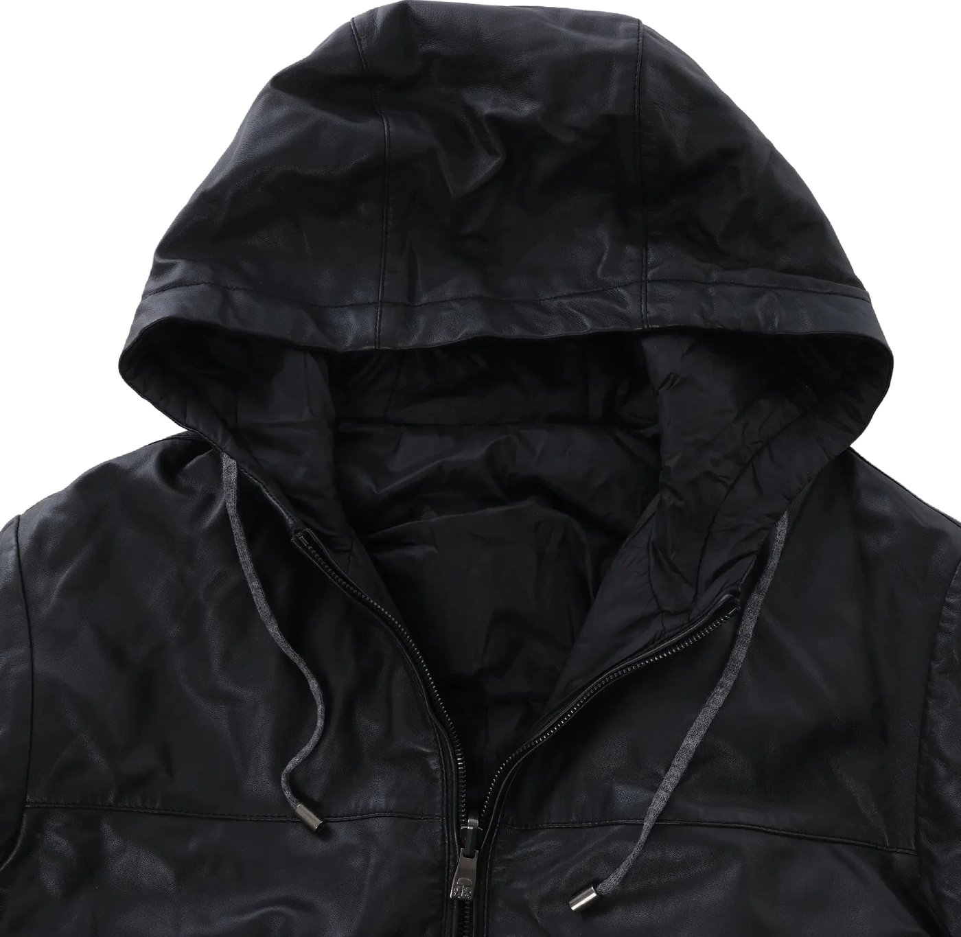 Corneliani Leather Double Side Jacket in Black, Size 50 IT