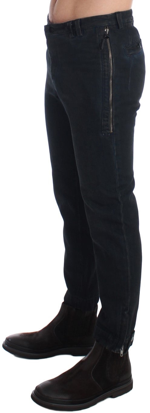 Costume National Blue Cotton Slim Pants Denim Jeans