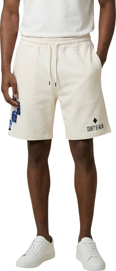 County of Milan Cream Cotton Bermuda Shorts