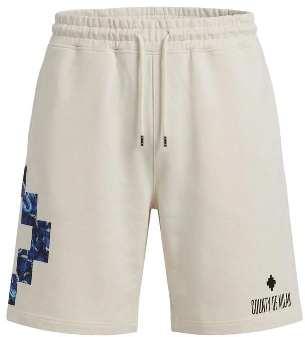County of Milan Cream Cotton Bermuda Shorts