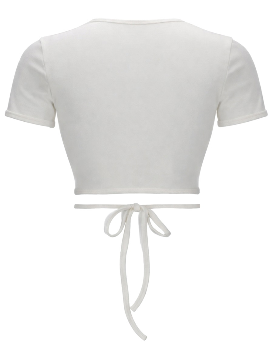 Cropped Cut-Out Sides Logo T-Shirt