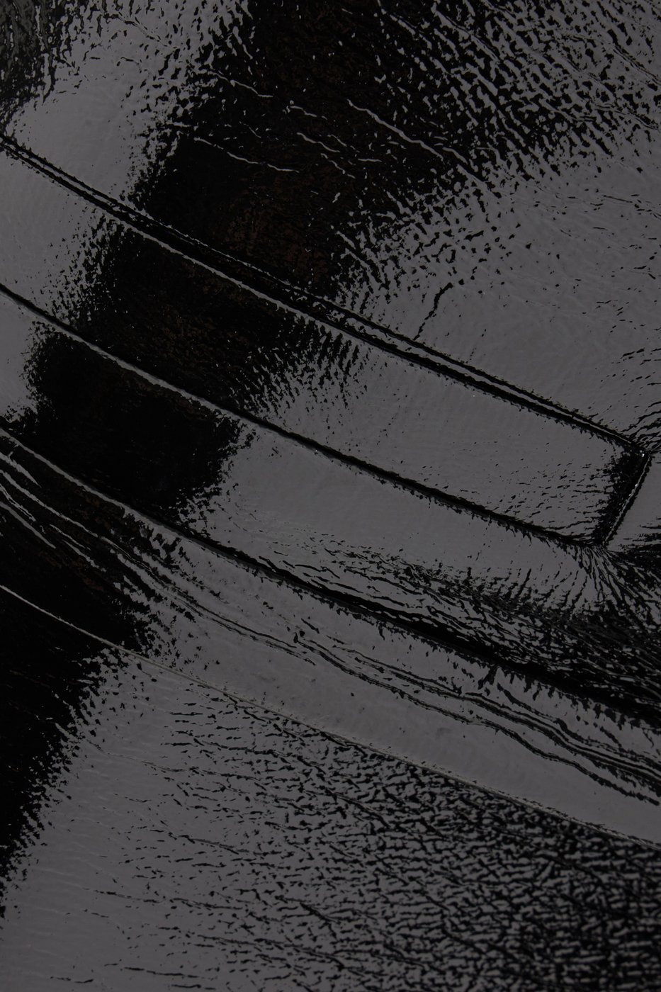 Courreges Black stretch vinyl skirt