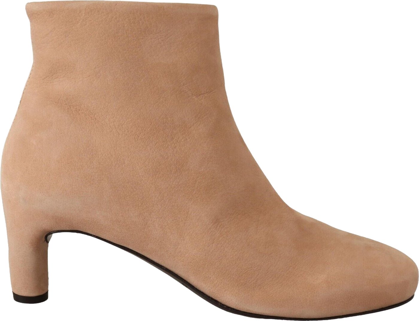 DEL CARLO Beige Suede Leather Mid Heels Pumps Boots Shoes
