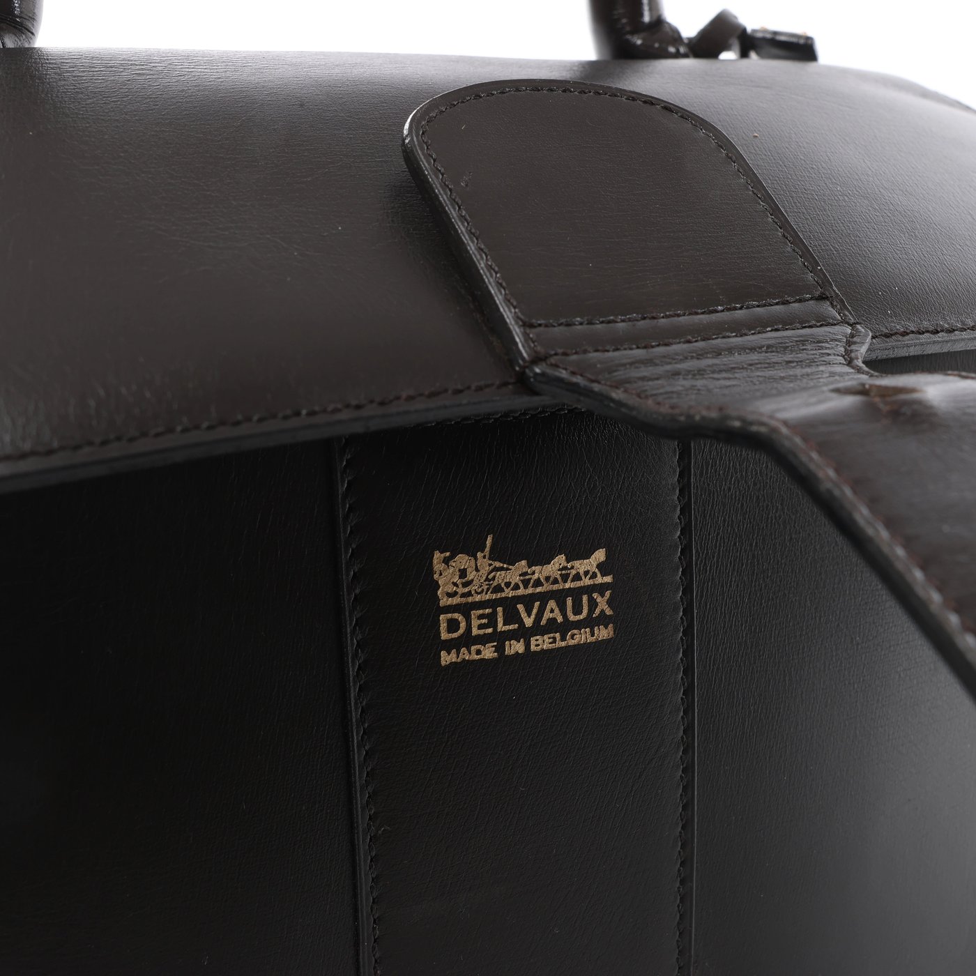Delvaux Brillant MM Leather Handbag in Brown