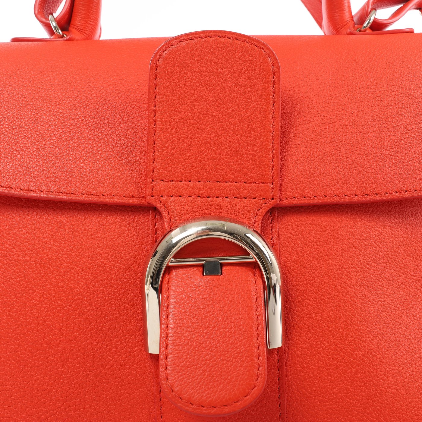 Delvaux Brillant MM Leather 2Way Handbag in Orange