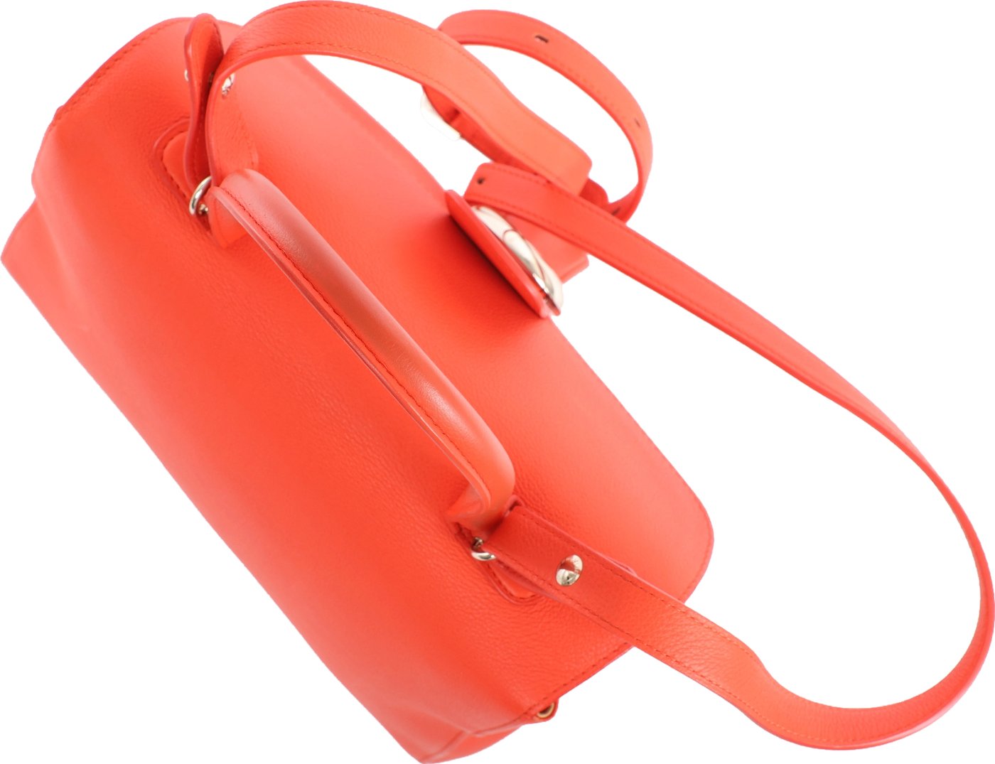 Delvaux Brillant MM Leather 2Way Handbag in Orange