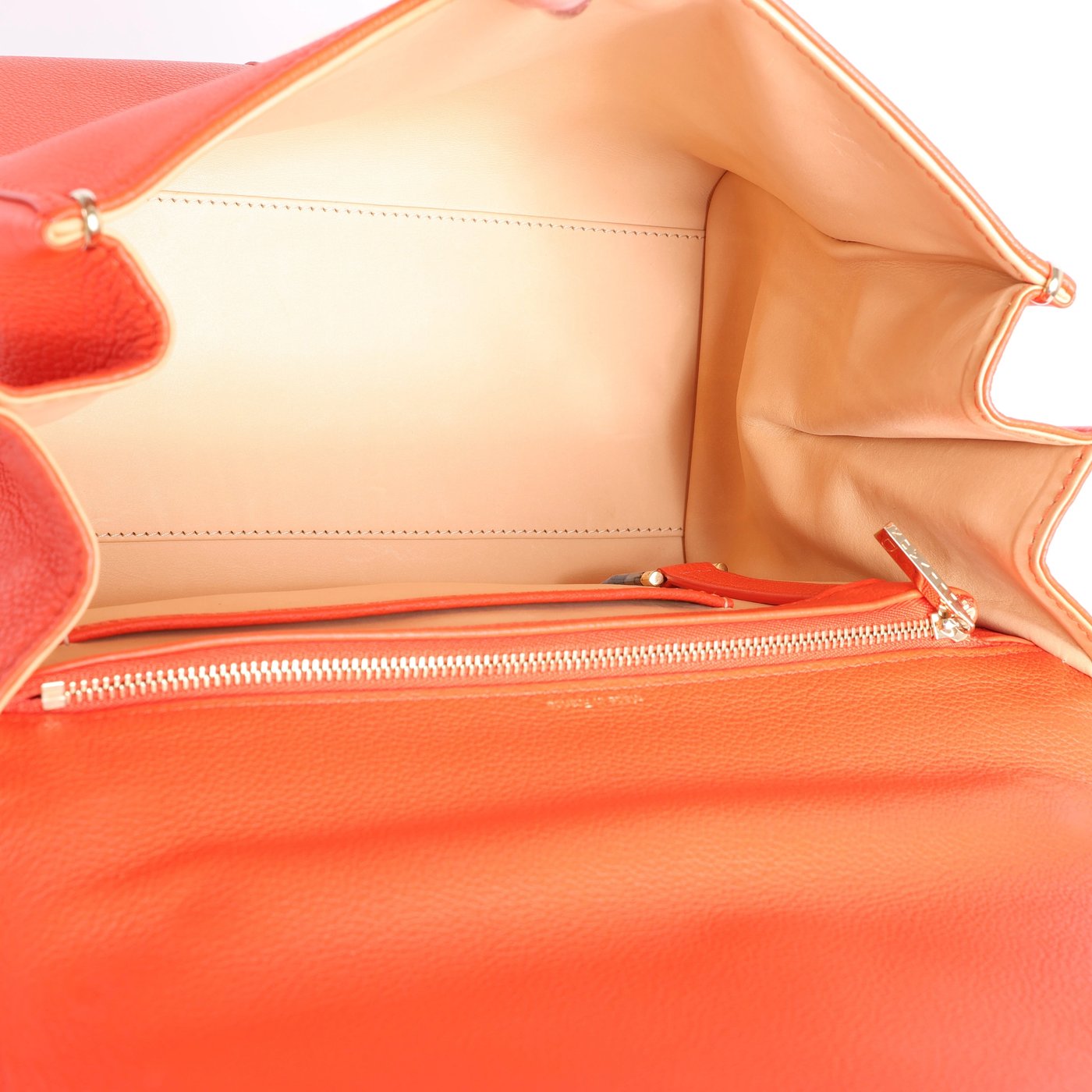 Delvaux Brillant MM Leather 2Way Handbag in Orange