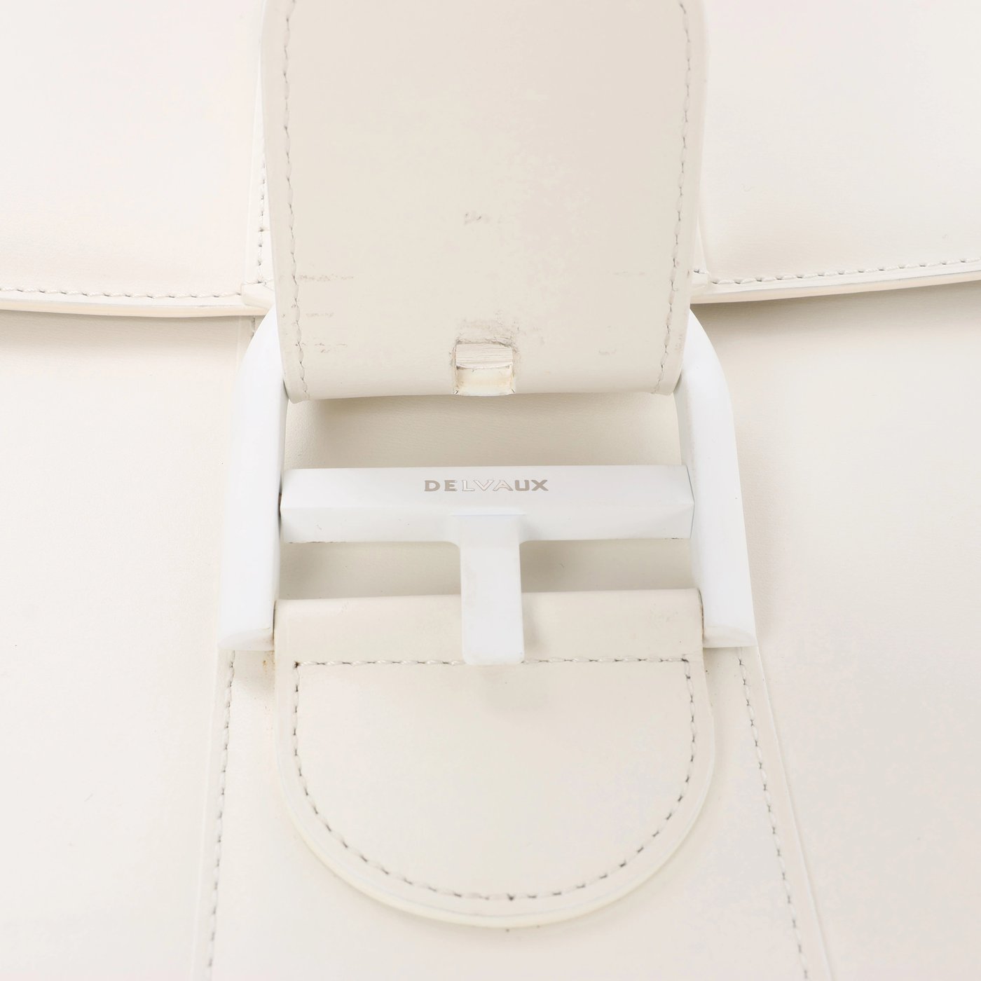 Delvaux Brillon GM Leather 2 Way Handbag White