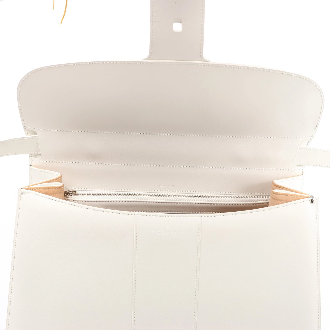 Delvaux Brillon GM Leather 2 Way Handbag White