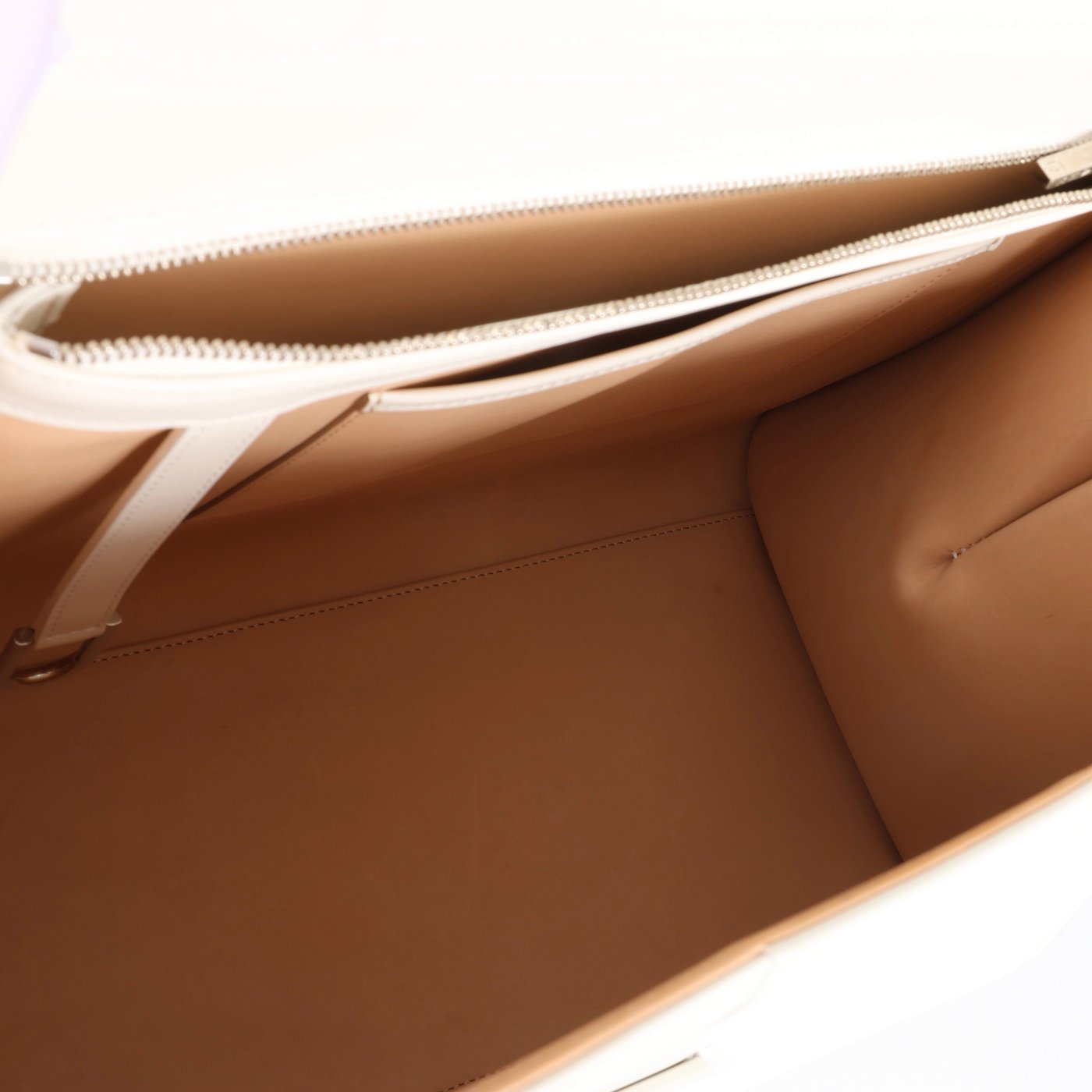 Delvaux Brillon GM Leather 2 Way Handbag White