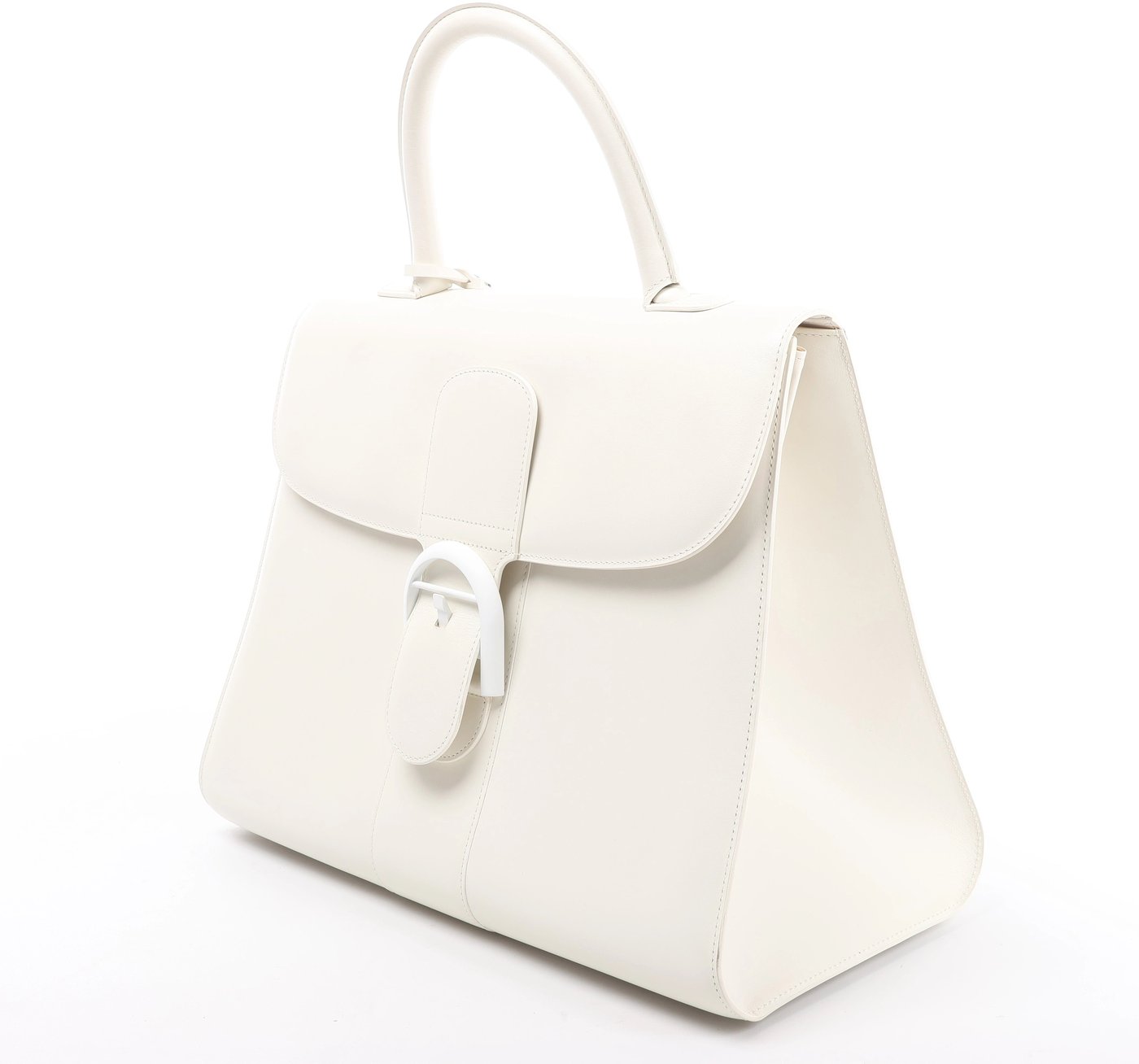 Delvaux Brillon GM Leather 2 Way Handbag White
