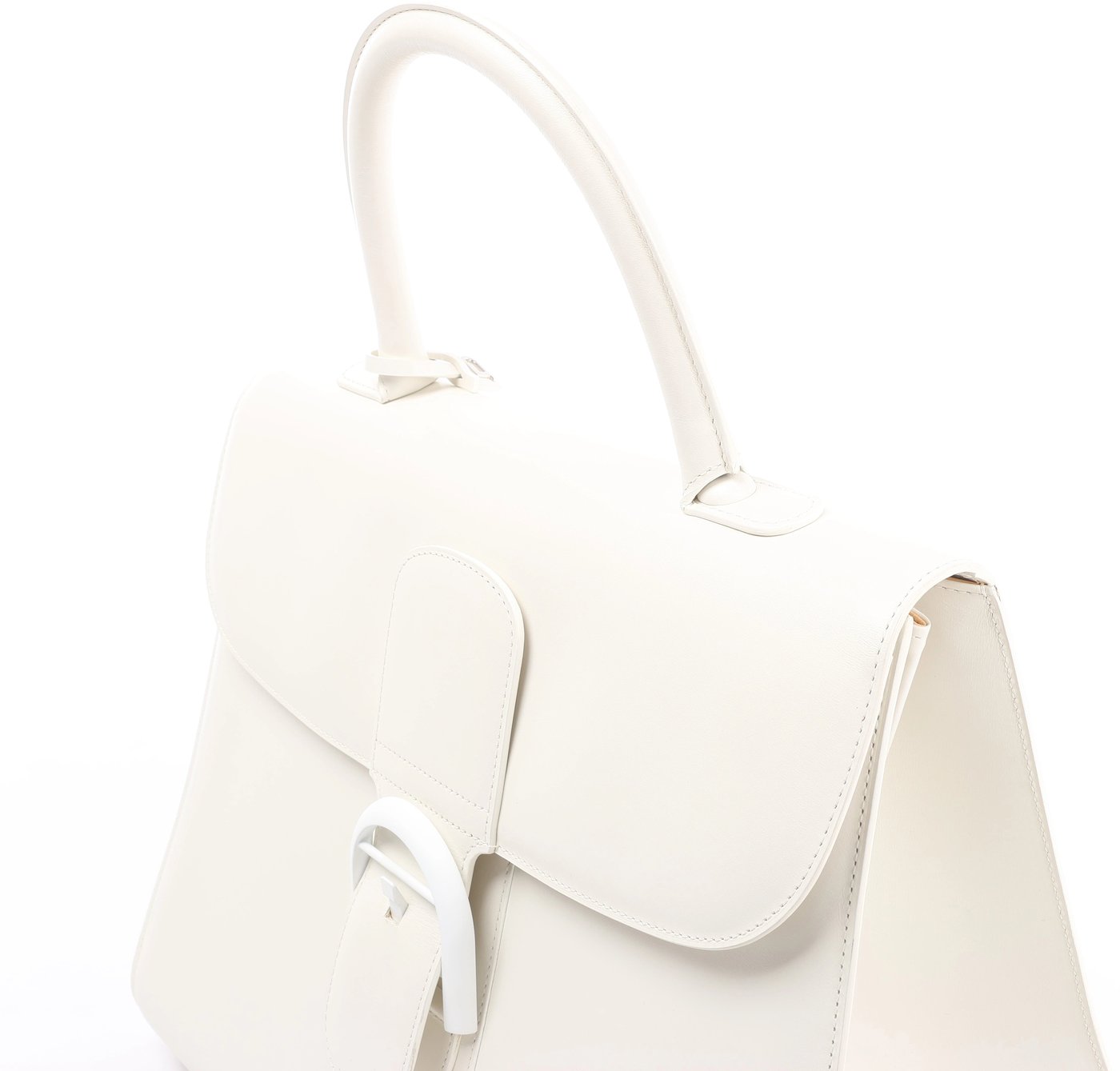 Delvaux Brillon GM Leather 2 Way Handbag White