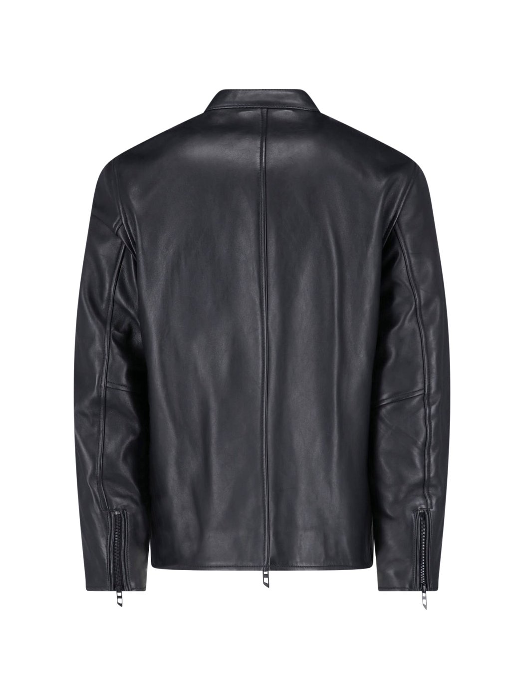 Black Lambskin Oval D Leather Jacket