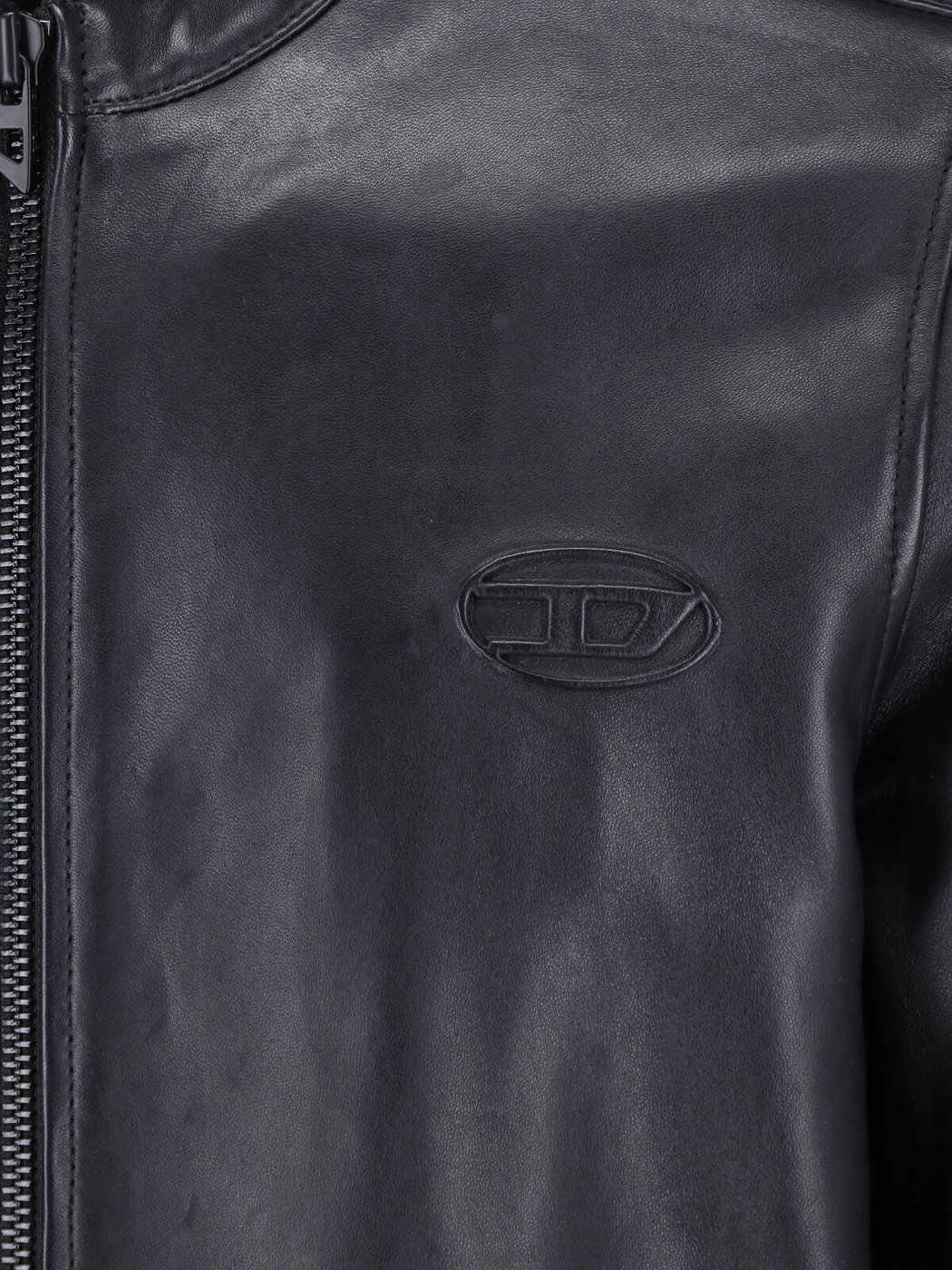 Black Lambskin Oval D Leather Jacket