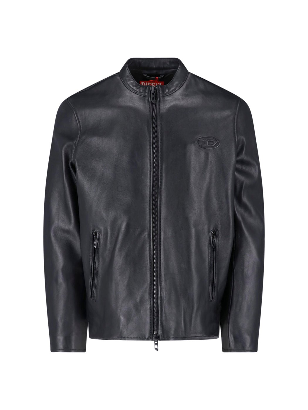 Black Lambskin Oval D Leather Jacket