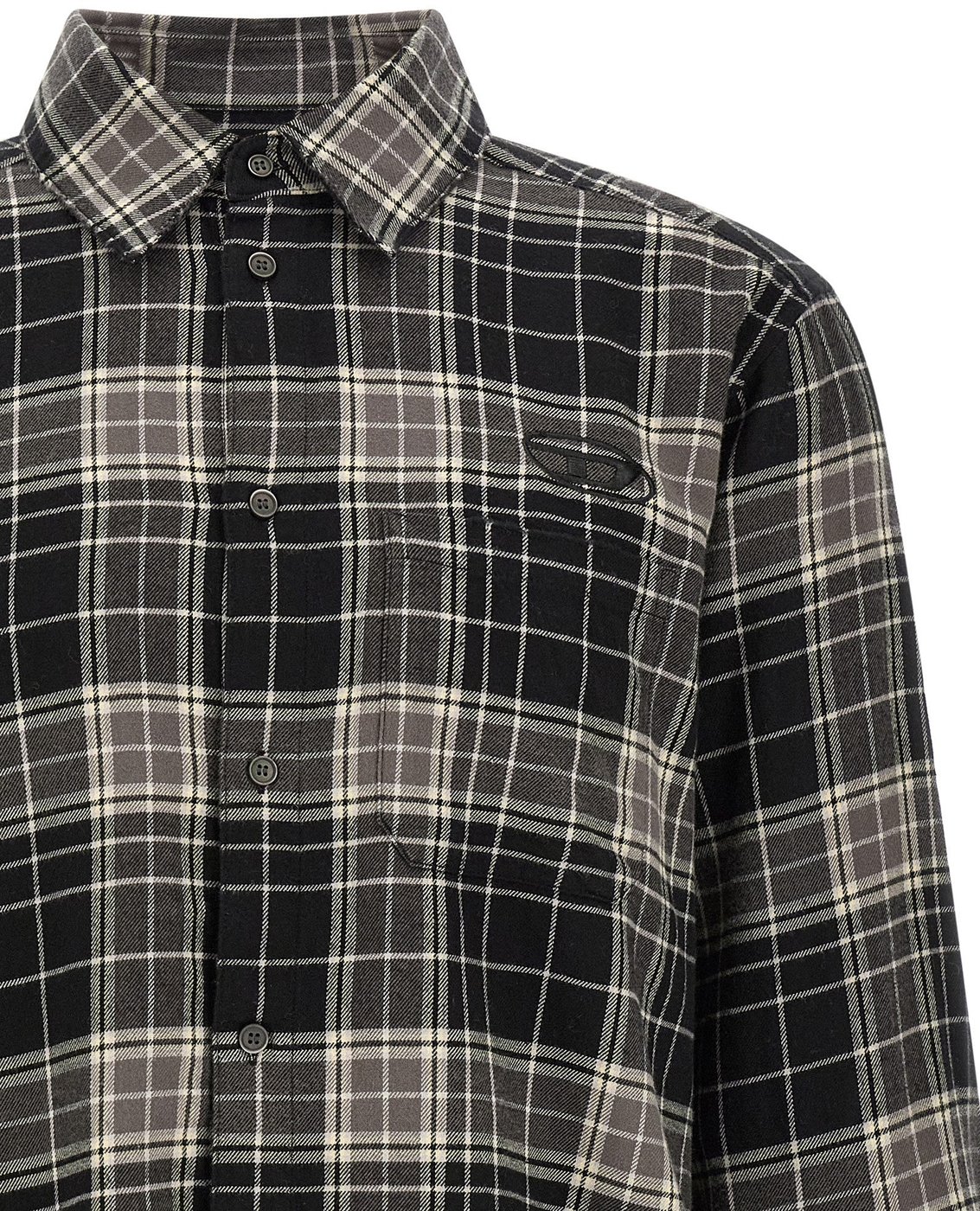 Classic Plaid Logo Button-Up Long-Sleeve Shirt