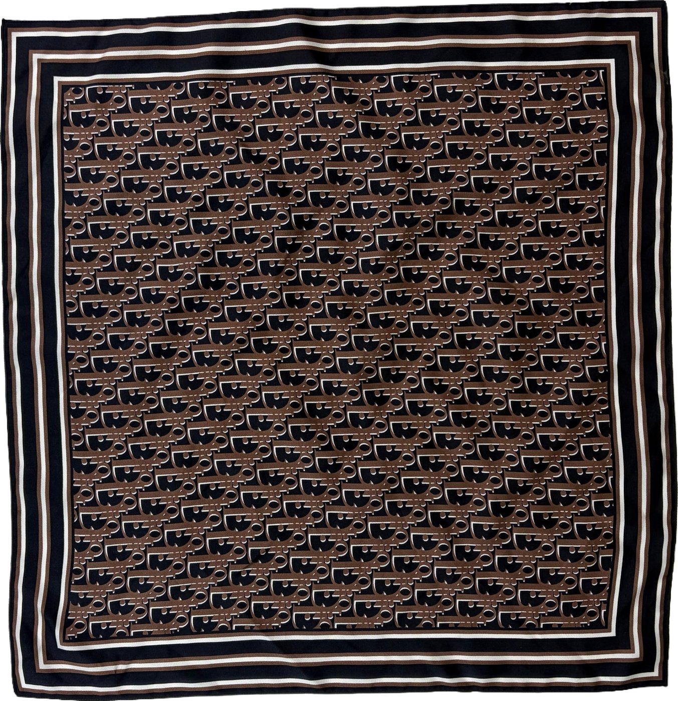 Dior Silk Scarf 'Brown Black' - (ARCHIVE)