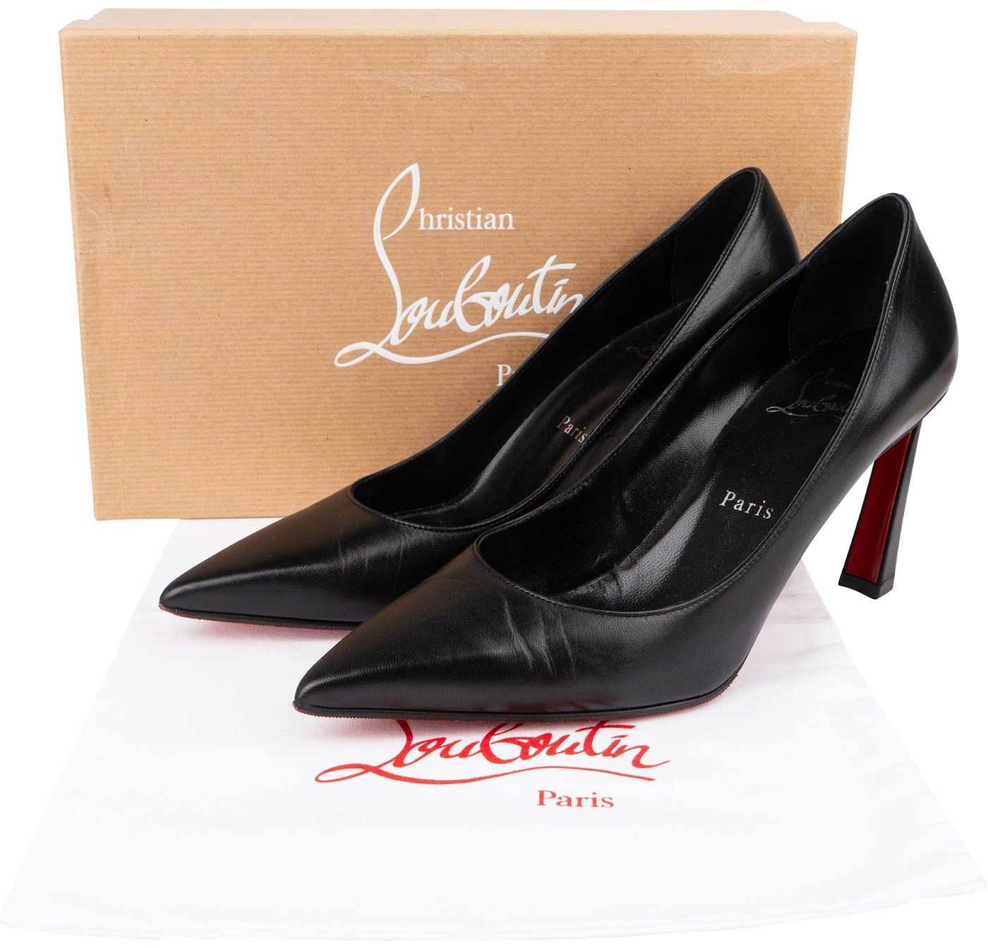 Christian Louboutin Black Leather Asticoc Pumps (37)