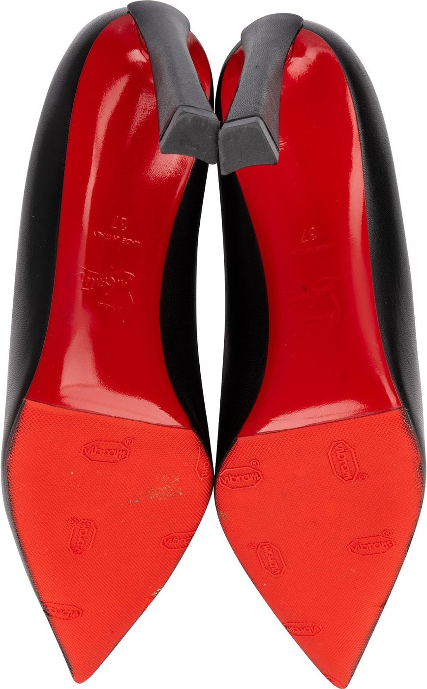 Christian Louboutin Black Leather Asticoc Pumps (37)