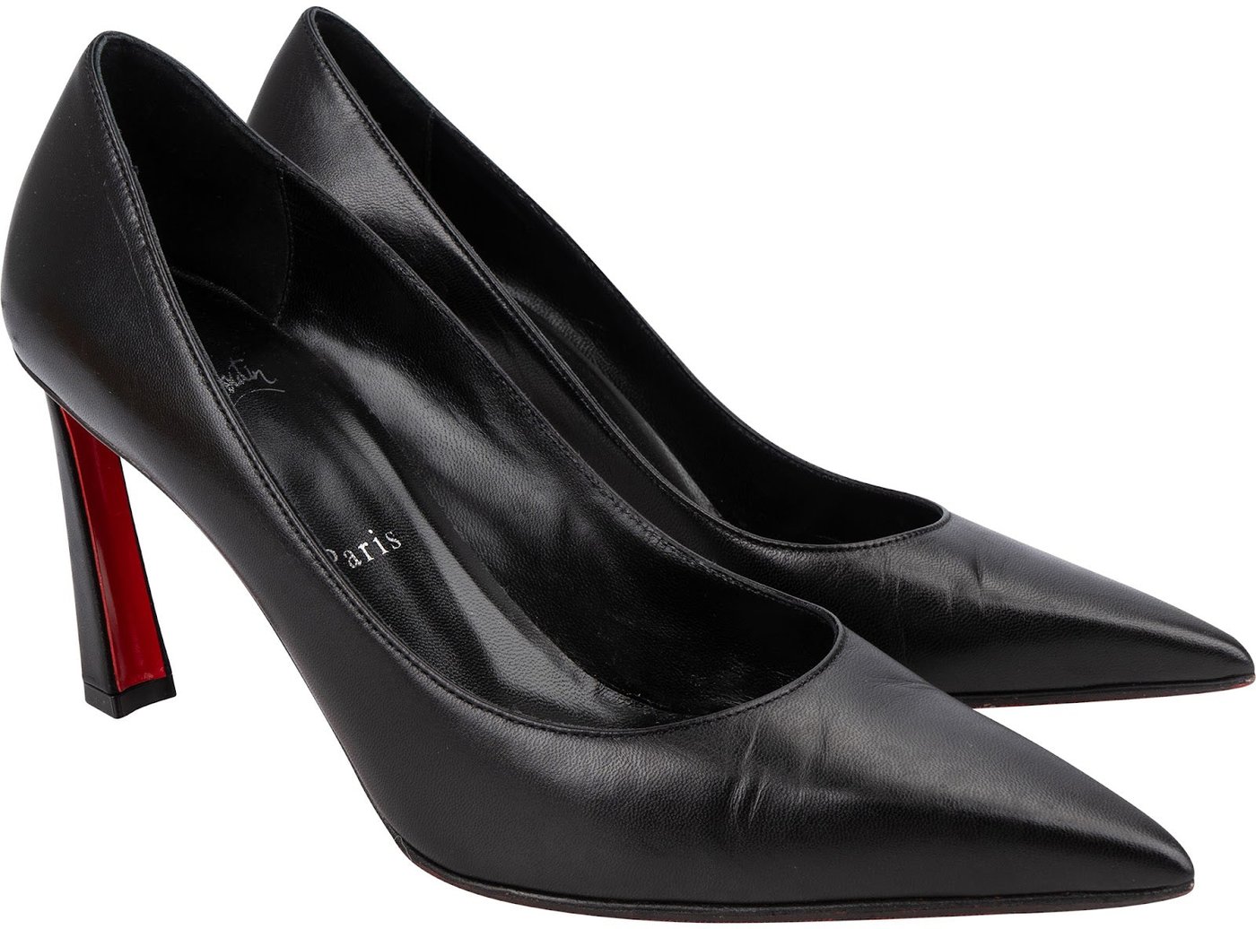 Christian Louboutin Black Leather Asticoc Pumps (37)