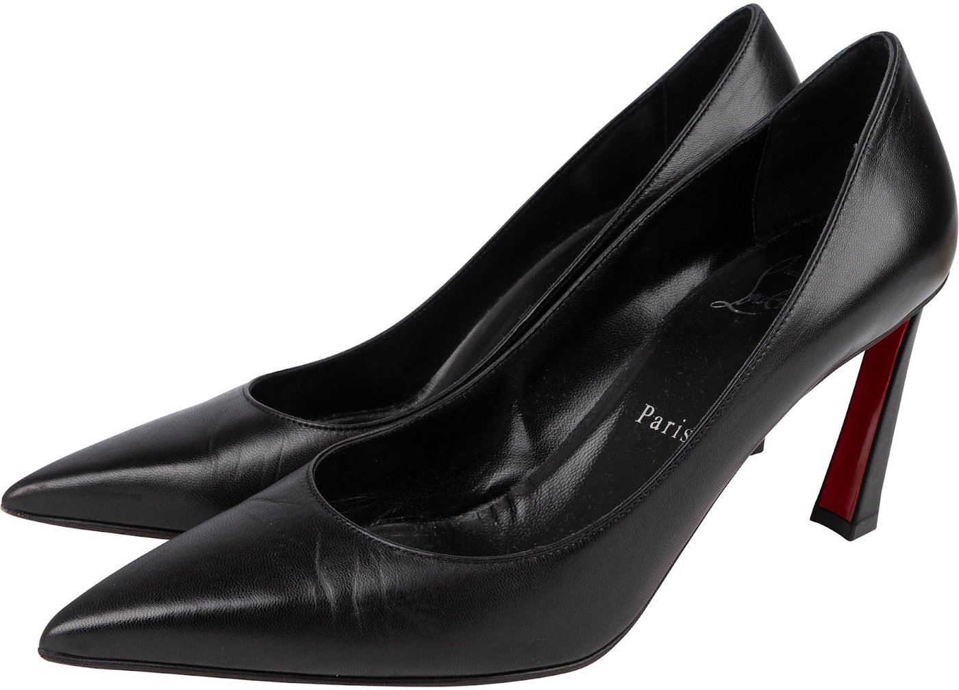 Christian Louboutin Black Leather Asticoc Pumps (37)