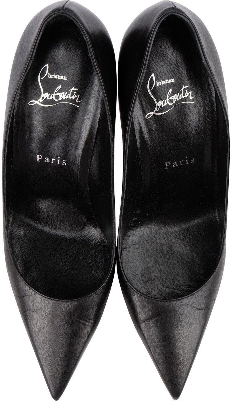 Christian Louboutin Black Leather Asticoc Pumps (37)