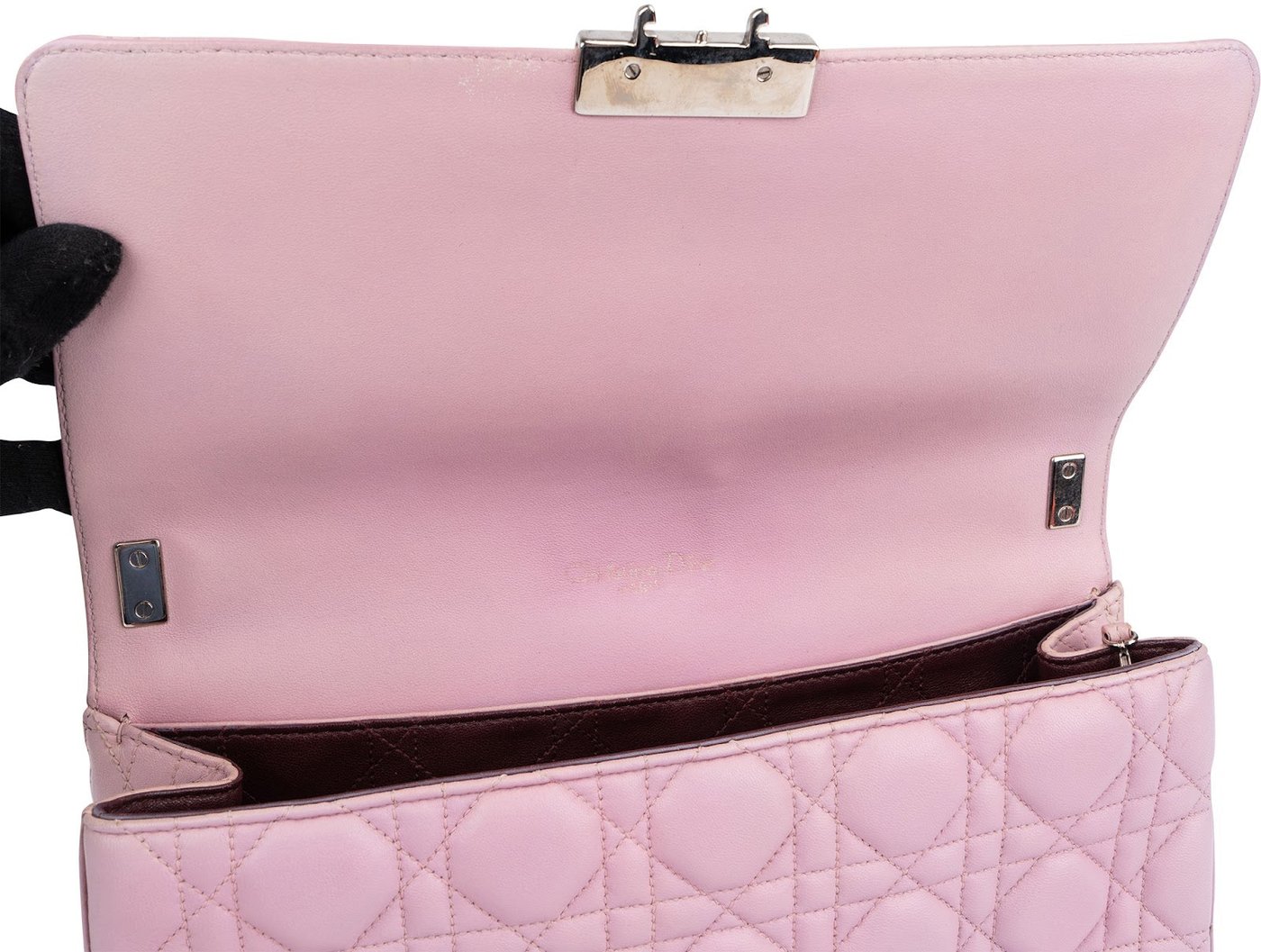 Christian Dior Pink Quilted Leather Diorama Shoulder Bag