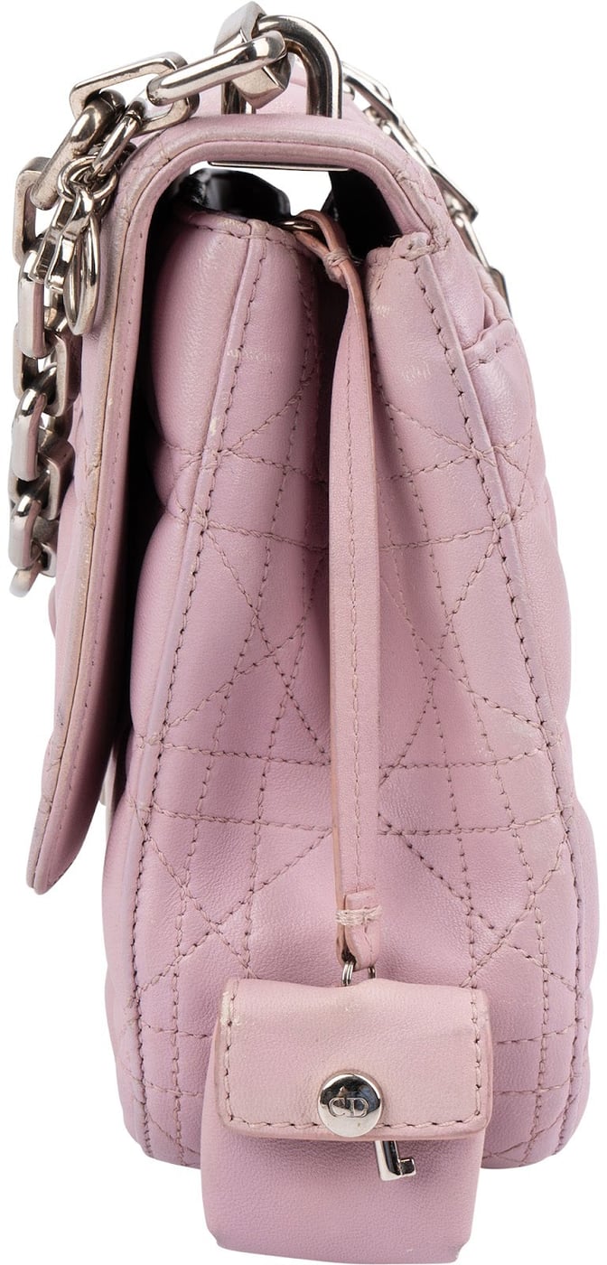 Christian Dior Pink Quilted Leather Diorama Shoulder Bag