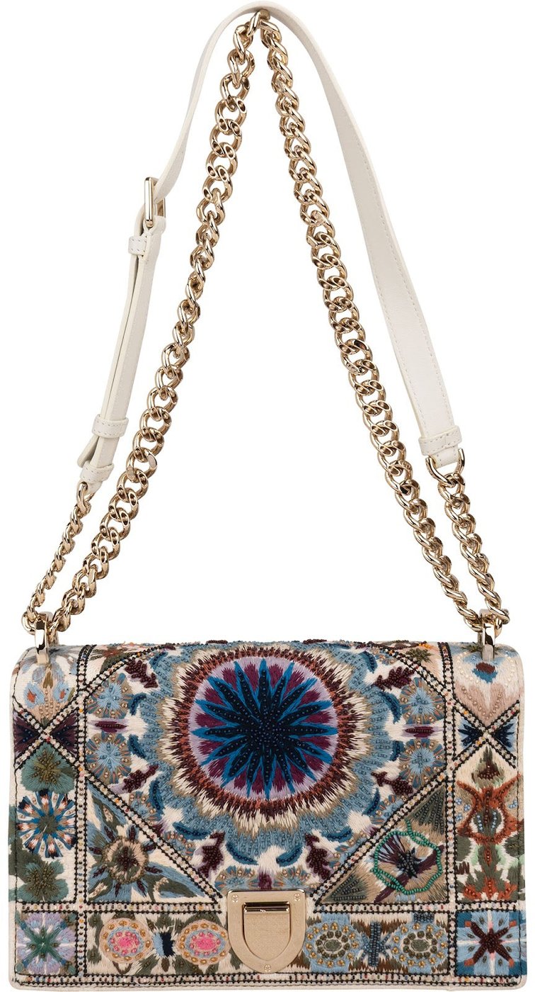 Christin Dior Limited Fabric Embroidered Kaleidiorscopie Diorama Shoulder Crossbody Bag