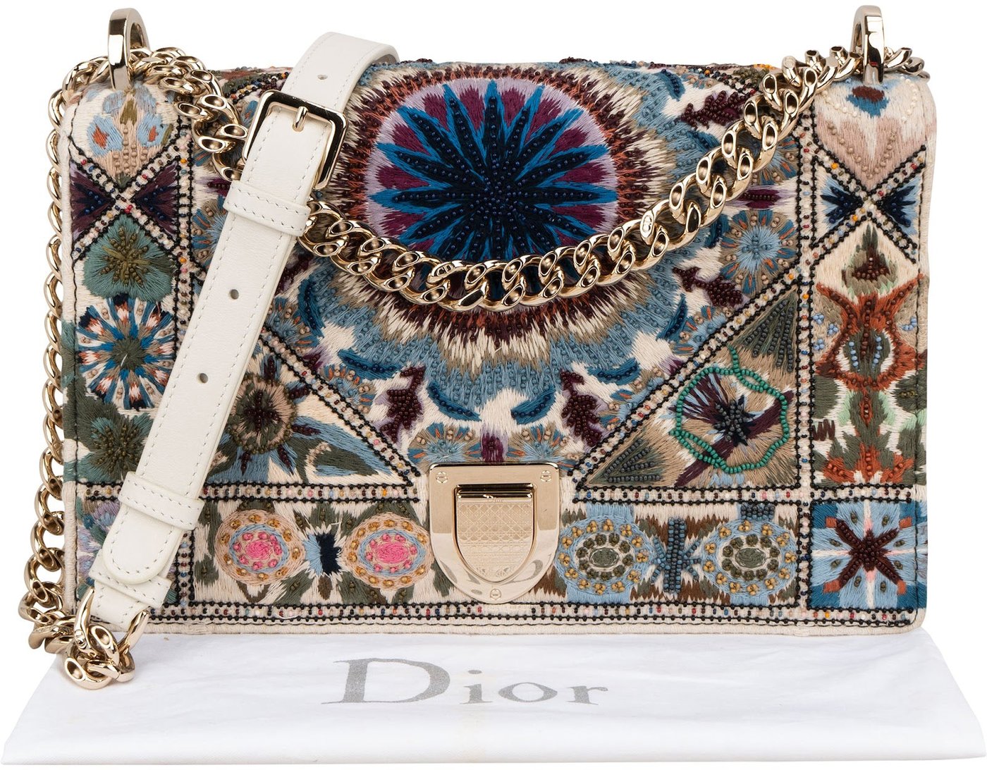 Christin Dior Limited Fabric Embroidered Kaleidiorscopie Diorama Shoulder Crossbody Bag
