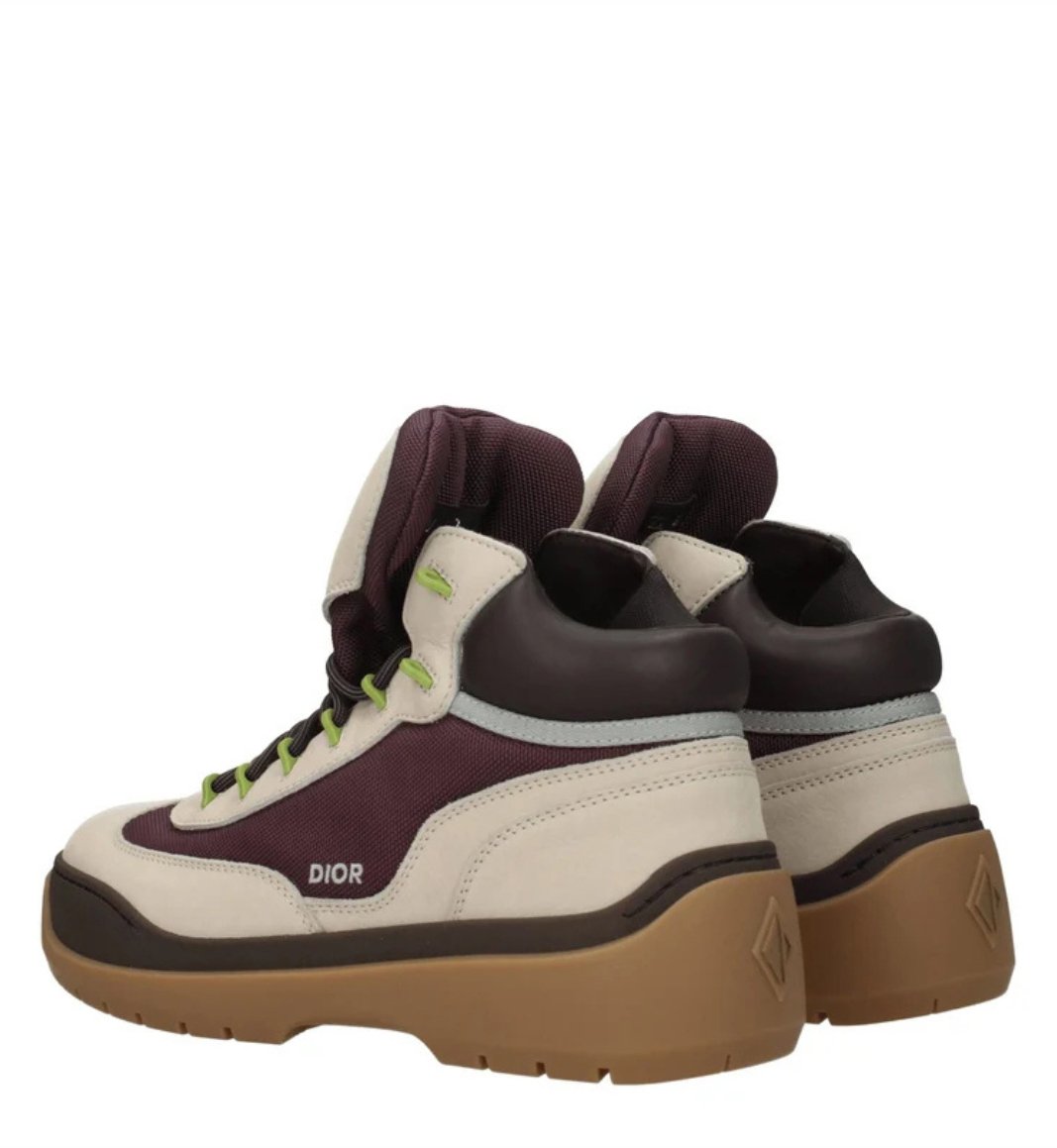 Dior Dean Men Ankle Boot Beige Burgundy