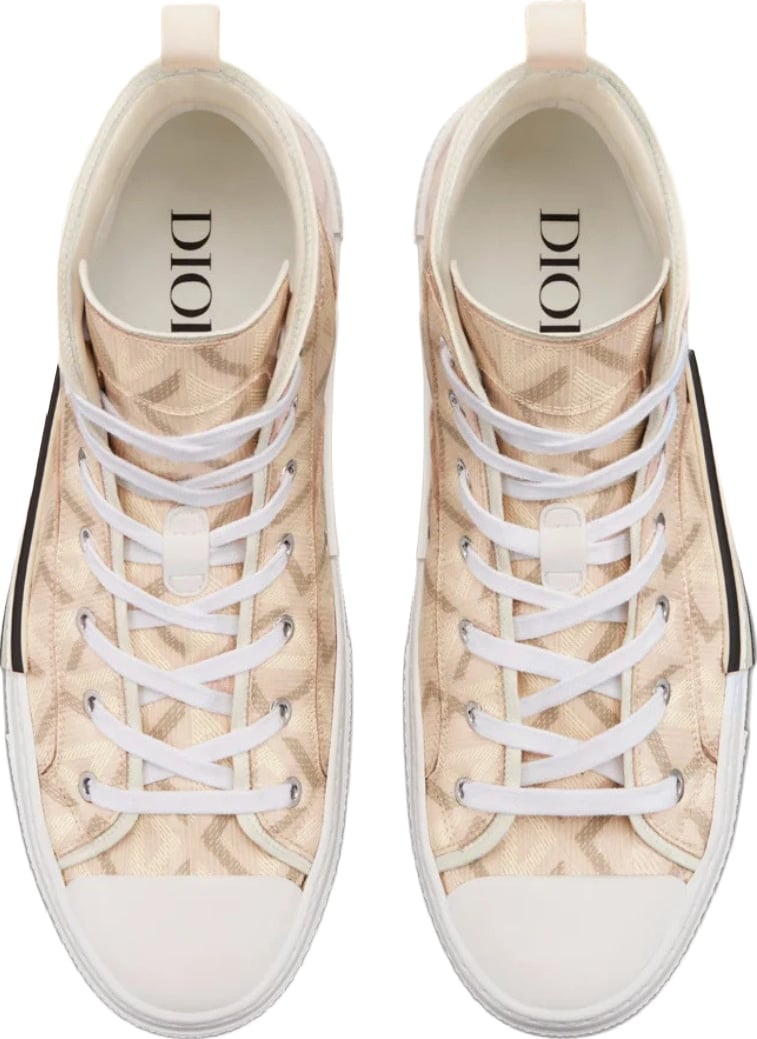 Dior B23 Natural CD Diamond Canvas High Top Sneakers