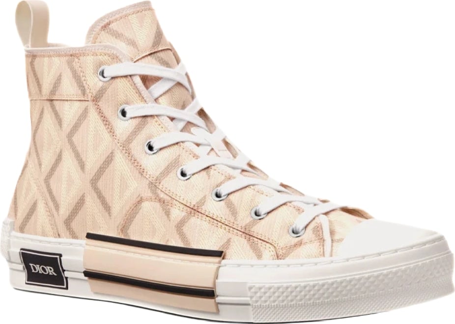 Dior B23 Natural CD Diamond Canvas High Top Sneakers