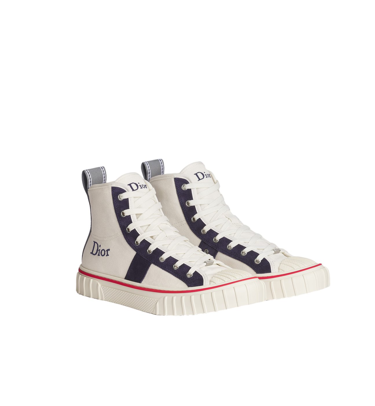 High-Top Cream Canvas Sneakers