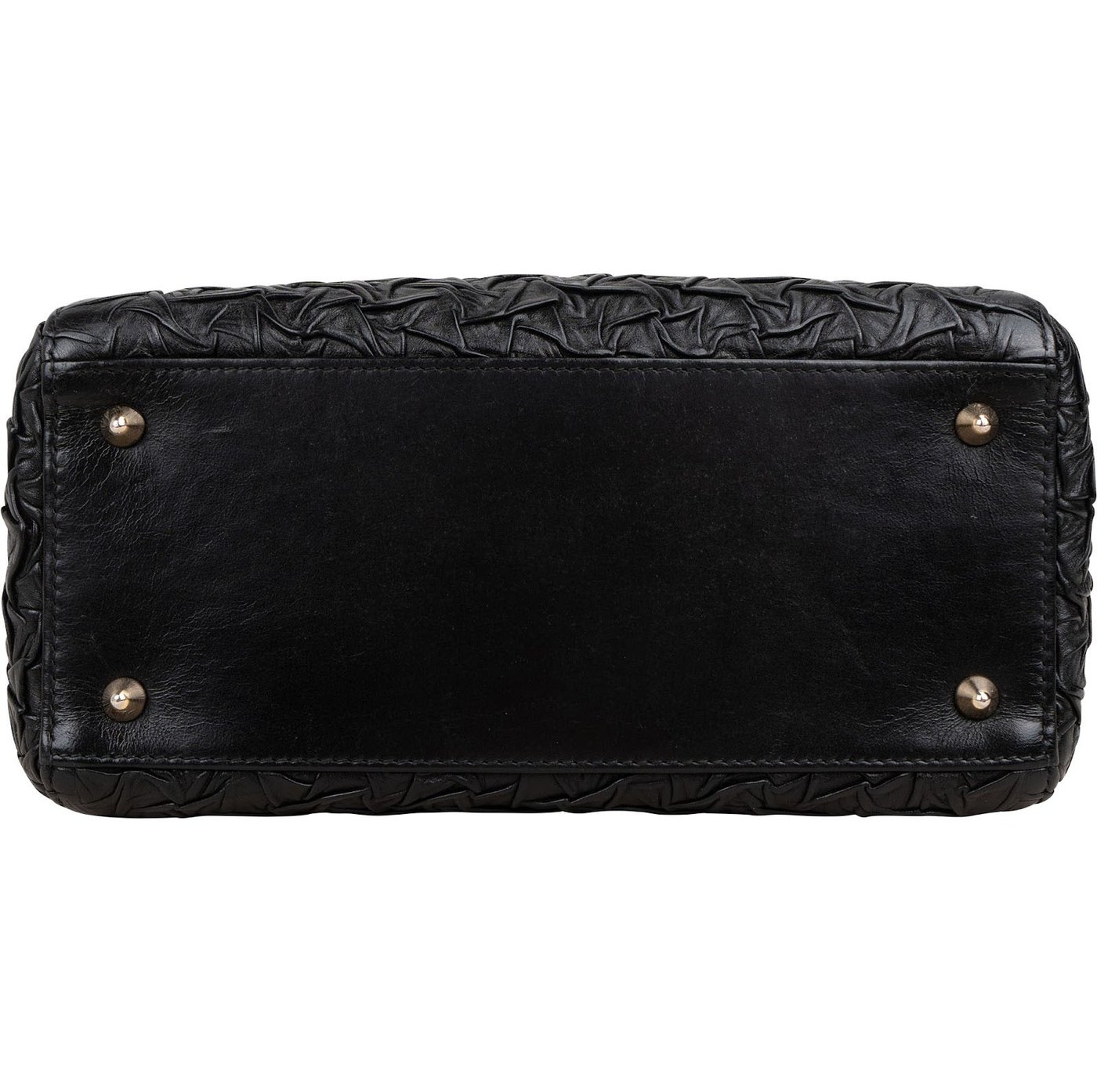 Christian Dior Black Crinkled Lambskin Small Lady Dior Handbag