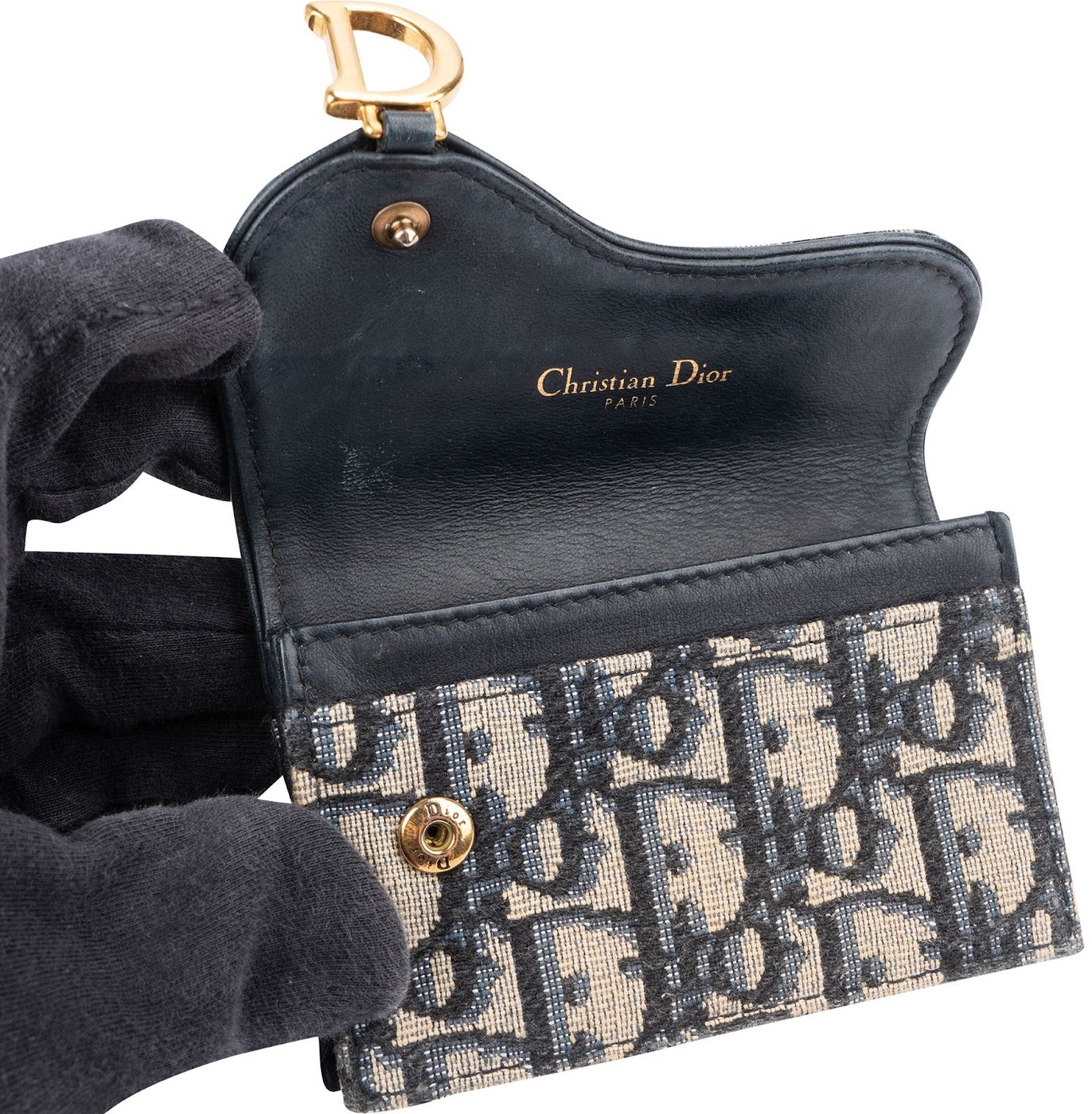 Christian Dior Trotter Monogram Jacquard Saddle Mini Wallet