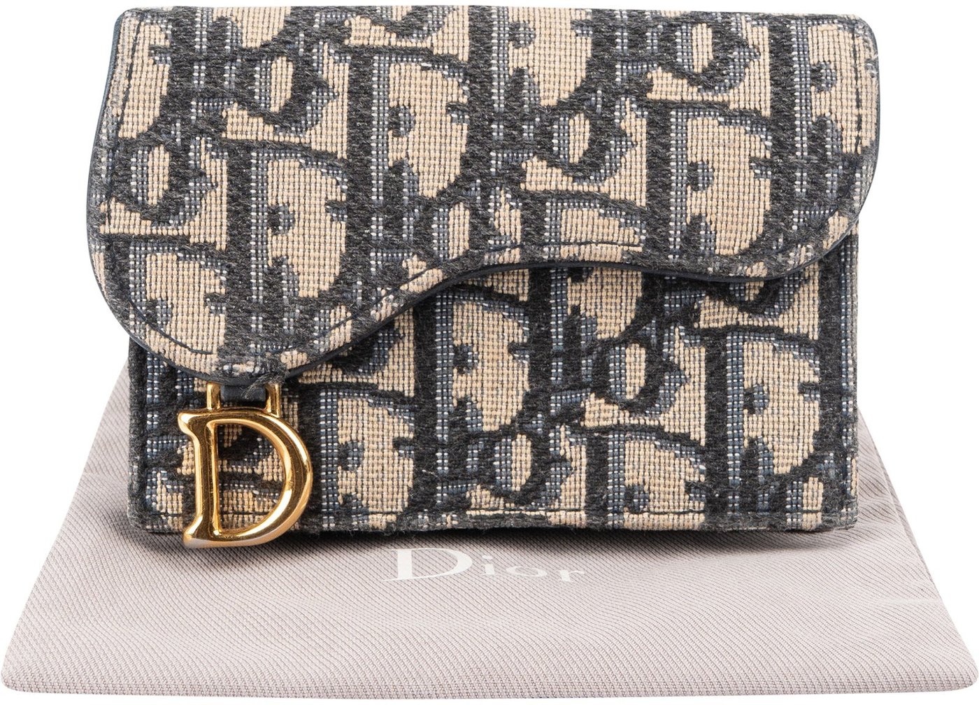 Christian Dior Trotter Monogram Jacquard Saddle Mini Wallet