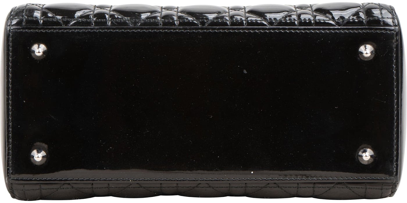 Cristian Dior Quilted Patent Cannage Lady Dior Handbag