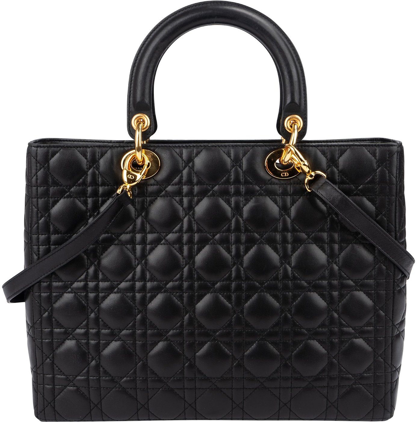 Christian Dior Quilted Cannage Lambskin Lady Dior Handbag