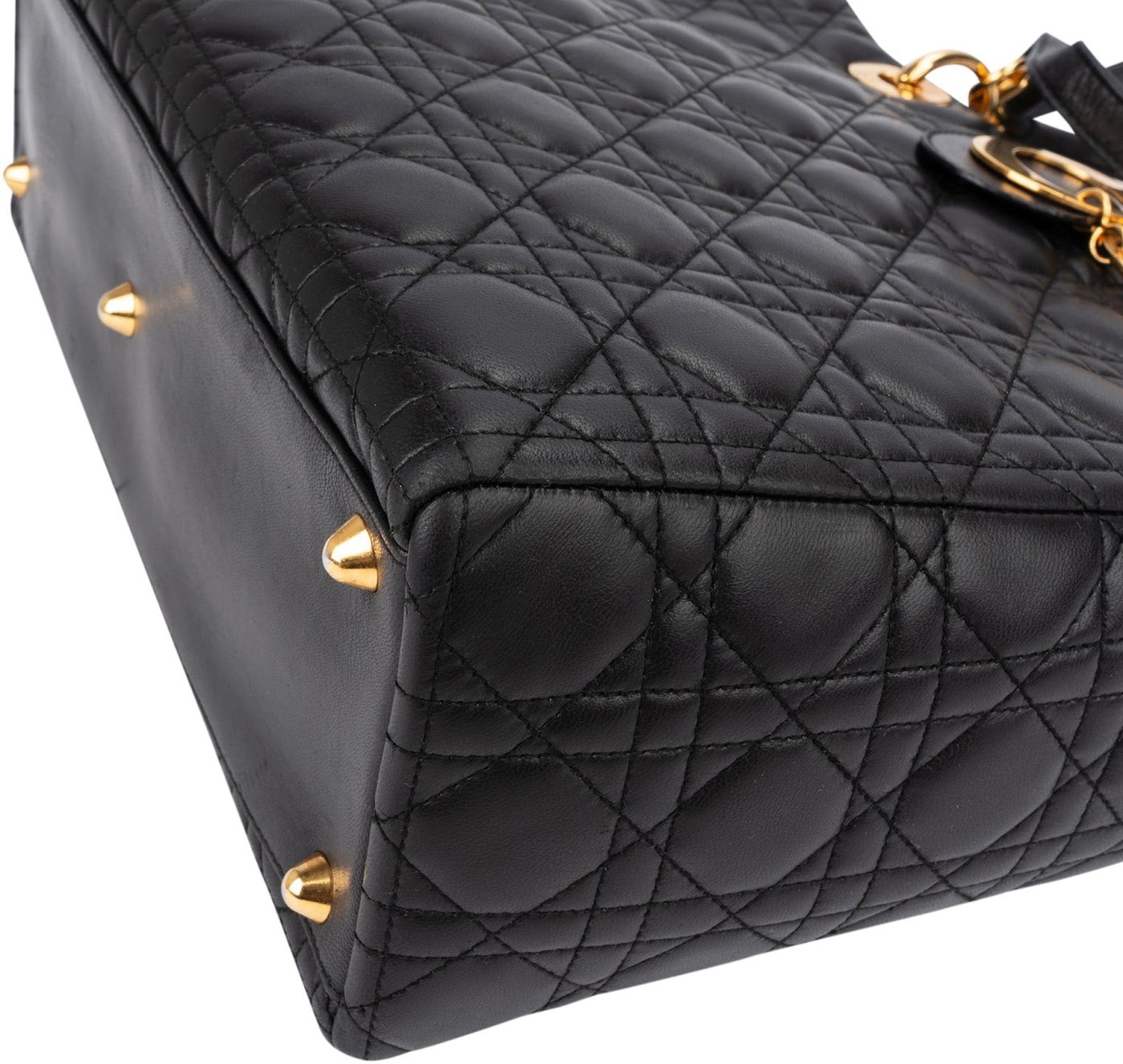 Christian Dior Quilted Cannage Lambskin Lady Dior Handbag