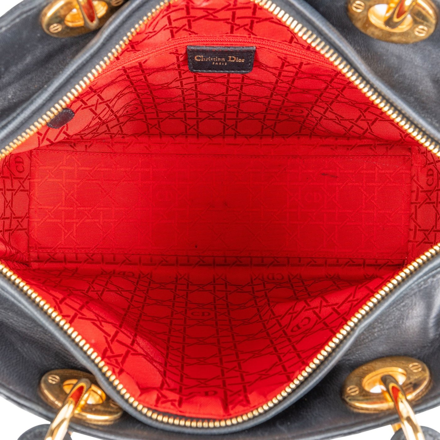 Christian Dior Quilted Cannage Lambskin Lady Dior Handbag