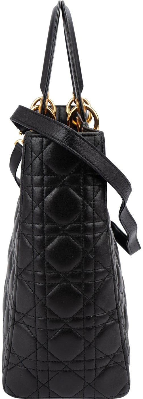 Christian Dior Quilted Cannage Lambskin Lady Dior Handbag