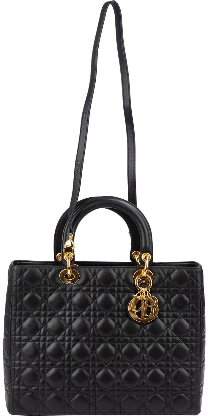 Christian Dior Quilted Cannage Lambskin Lady Dior Handbag