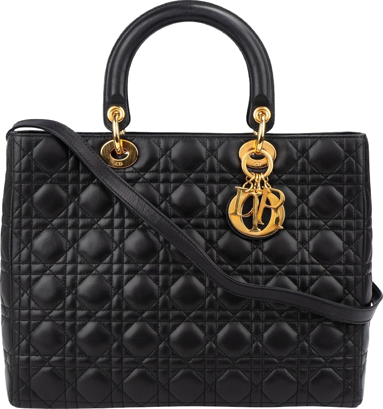 Christian Dior Quilted Cannage Lambskin Lady Dior Handbag