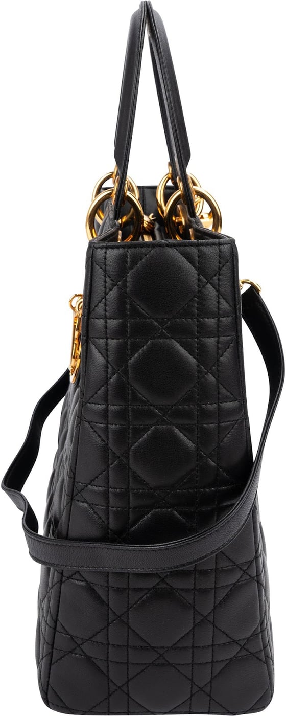 Christian Dior Quilted Cannage Lambskin Lady Dior Handbag