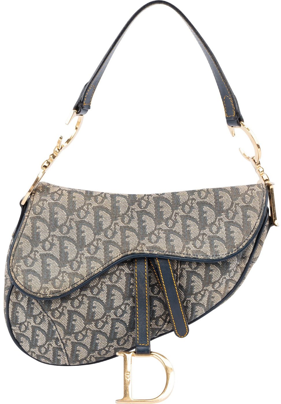 Christian Dior Monogram Oblique Denim Saddle Shoulder Bag