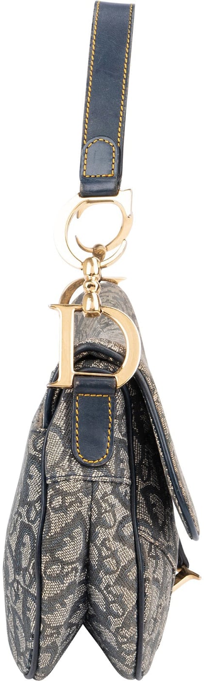 Christian Dior Monogram Oblique Denim Saddle Shoulder Bag