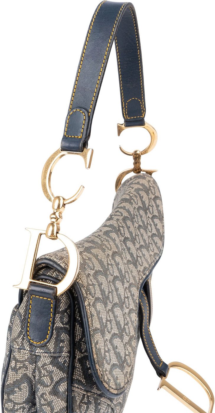 Christian Dior Monogram Oblique Denim Saddle Shoulder Bag