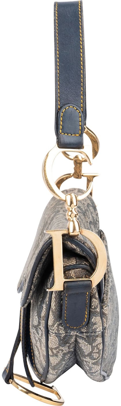 Christian Dior Monogram Oblique Denim Saddle Shoulder Bag