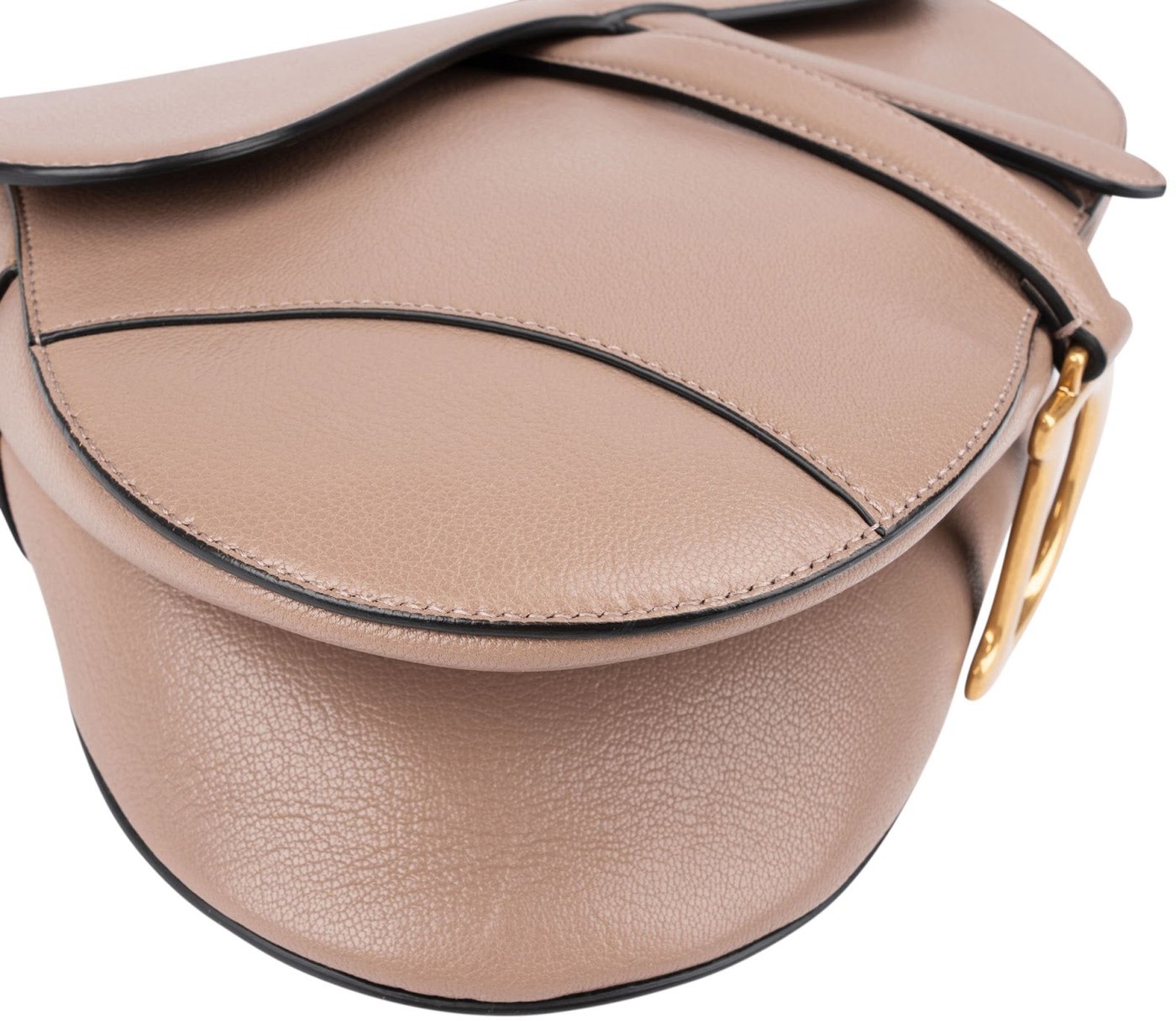 Christian Dior Pink Grained Calfskin Saddle Shoulder Bag